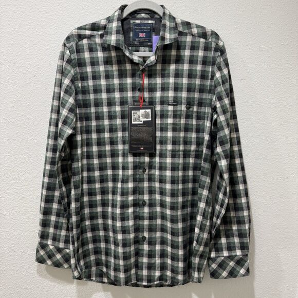 NWT Guide London Shirt Men's M Button Up Shirt Long Sleeve Flannel Plaid Green - Picture 1 of 9